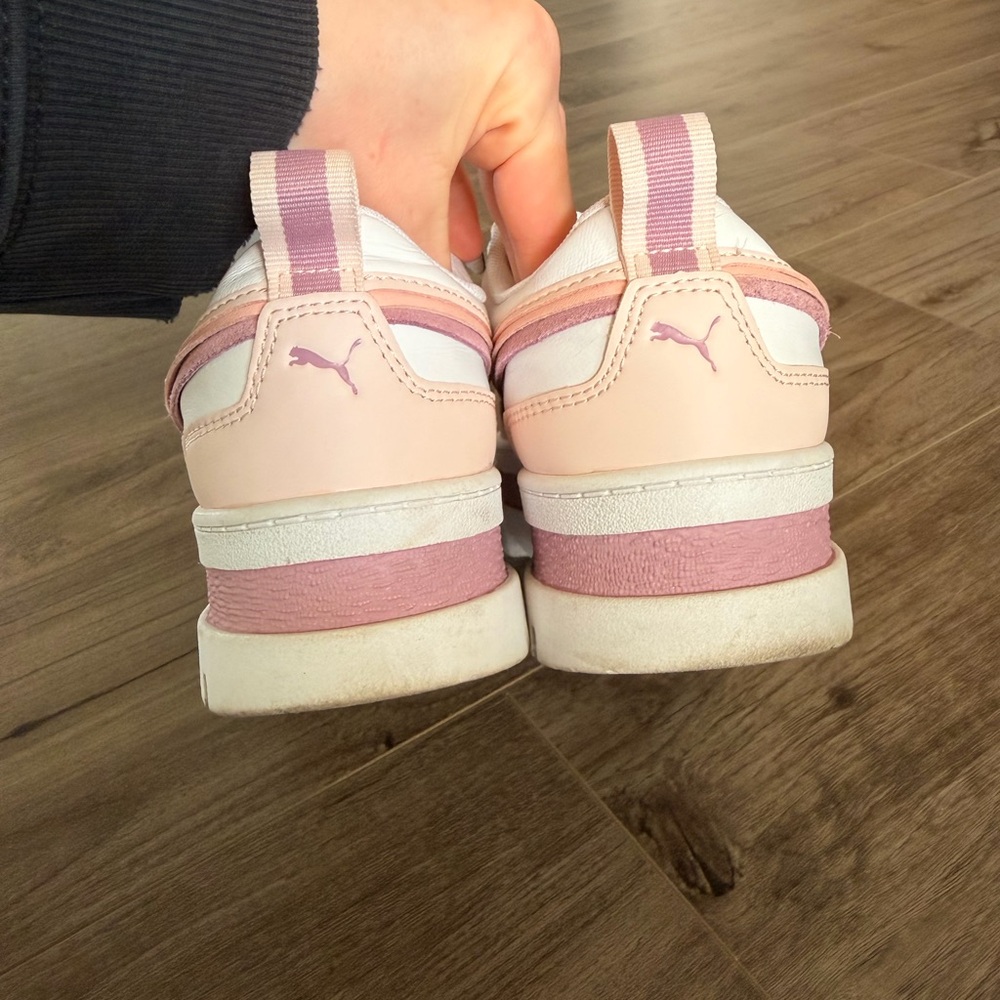 Puma Women's White and Pink Mayze Sneakers - Picture 4 of 6